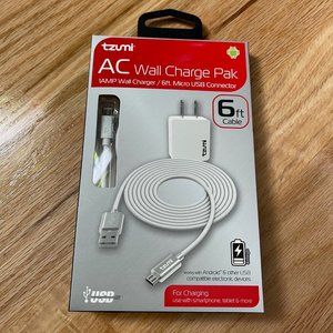 Tzumi AC Wall Charge Pak with 6 foot Micro USB cable
